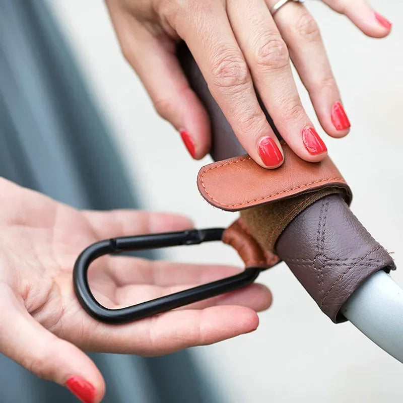 Leather Baby Stroller Hooks