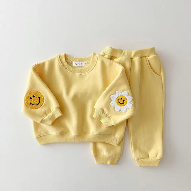 Smiley Sunflower Warm Baby Clothes Set