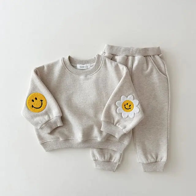 Smiley Sunflower Warm Baby Clothes Set