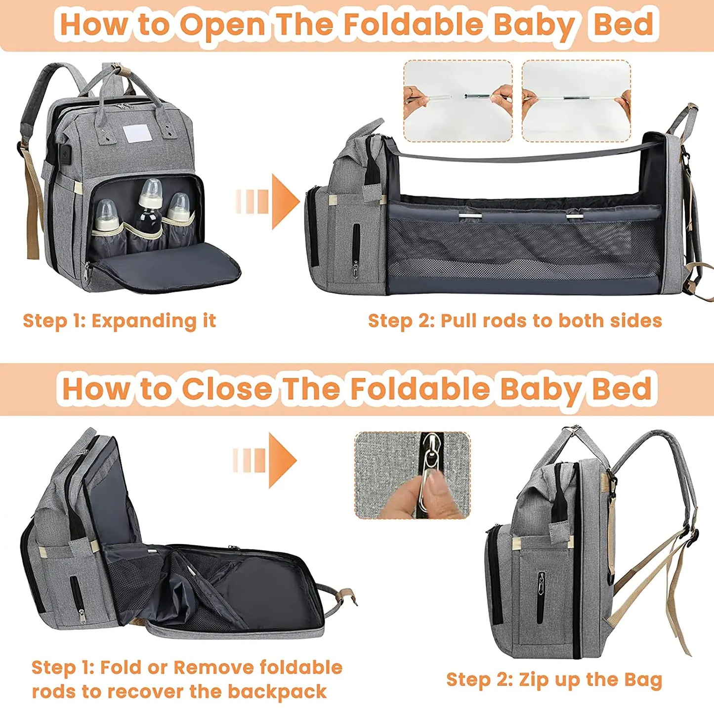 KIDDUNG Portable Baby Bed