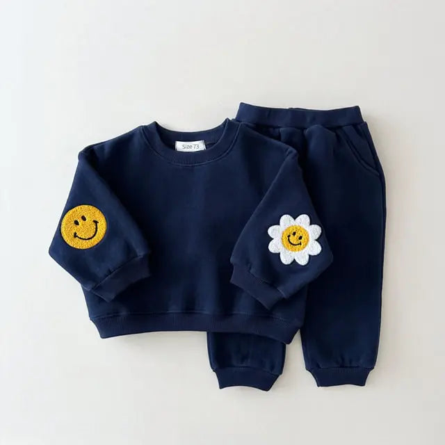 Smiley Sunflower Warm Baby Clothes Set