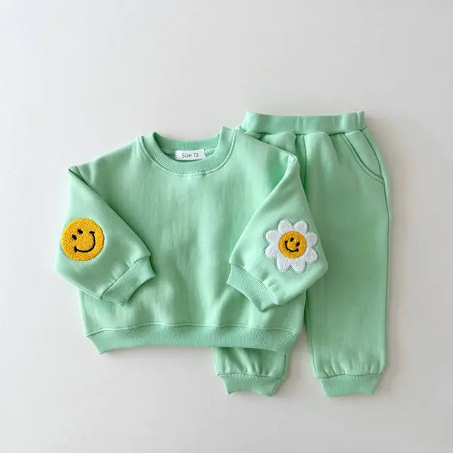 Smiley Sunflower Warm Baby Clothes Set