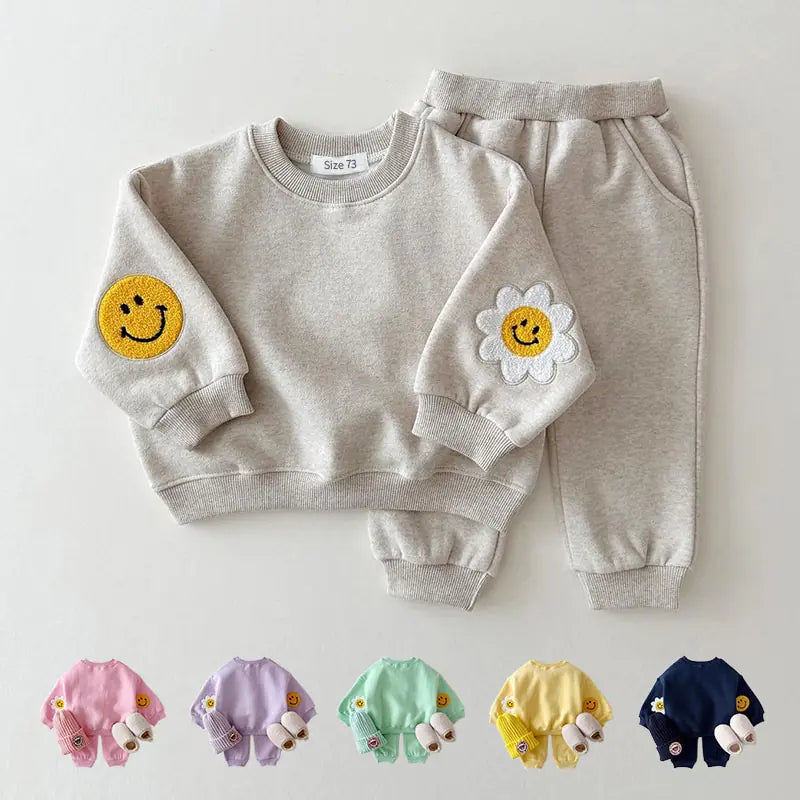 Smiley Sunflower Warm Baby Clothes Set